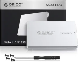 ORICO 4TB SATA SSD 2.5" Internal Solid State Drive, up to 550MB/s, 3D NAND SATA III SSD with Aluminum Shell, for Desktop Laptop PS4 NAS DIY External Drive - S500PRO