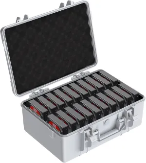 ORICO Hard Drive Case 3.5inch 20-Bay HDD/SSD Multi-Protection Storage Suitcase with Foam Hard Case Shockproof Anti-Static MoistureProof Carrying Case -PSC L20