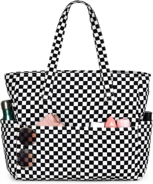oscaurt Beach Bags for Women Large Waterproof Sandproof Beach Tote Swim Pool Bag with Zipper for Travel Vacation Essentials