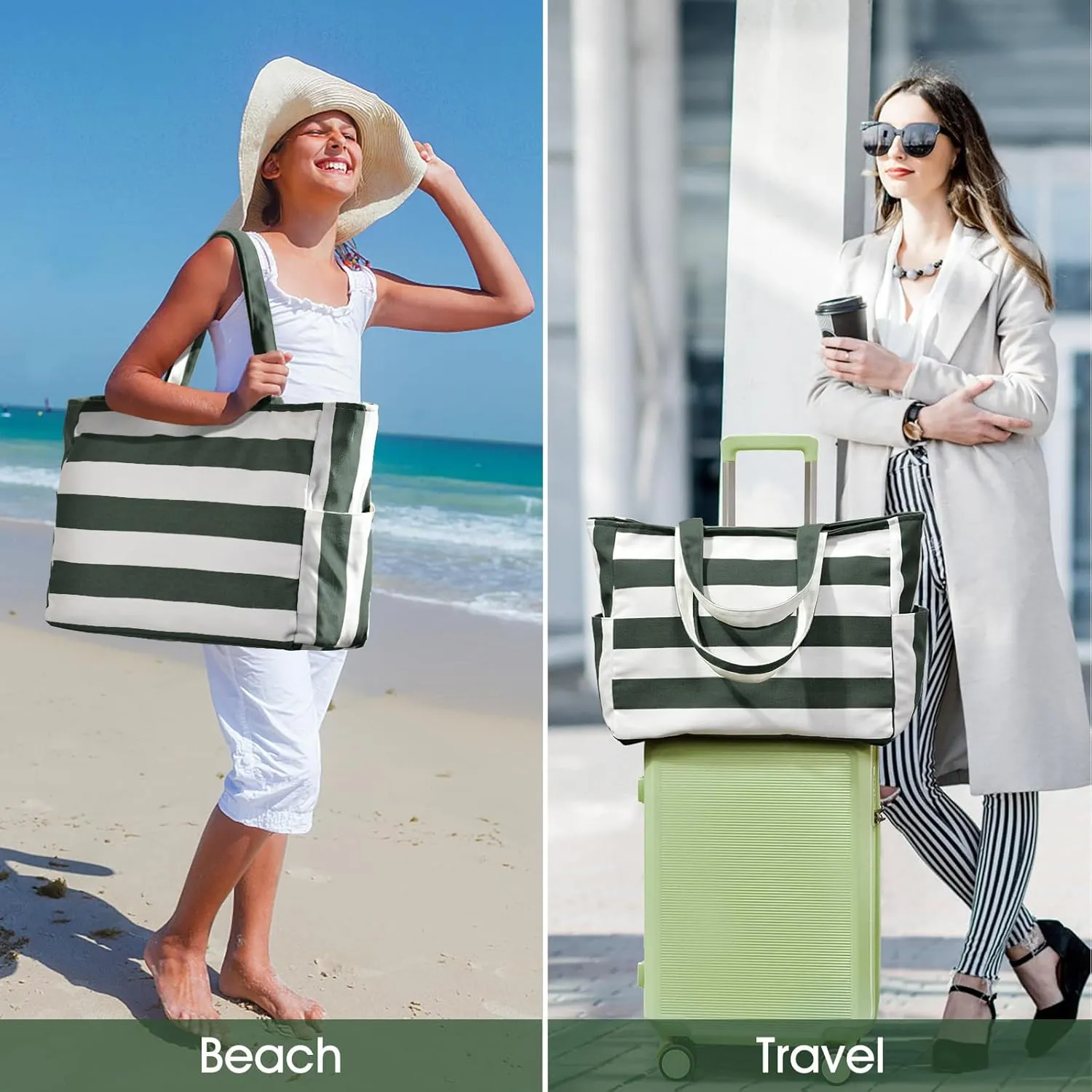 oscaurt Beach Bags for Women Travel Weekender Bag Swim Pool Bag Gifts for Women Travel Beach Essentials