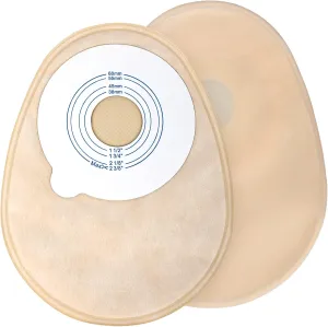 OSTUPMED 20Pcs Colostomy Bags One Piece Closed Ostomy Supplies Drainable Pouches for Ileostomy Stoma Care Cut-to-Fit 38-60MM (1 1/2" to 2 3/8")