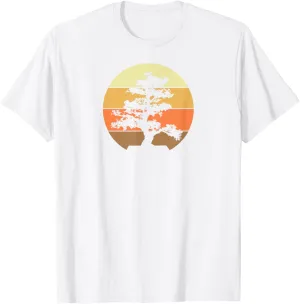 Pacific Ocean Beach Bonsai Tree Sun Retro Vintage T-Shirt T-Shirt