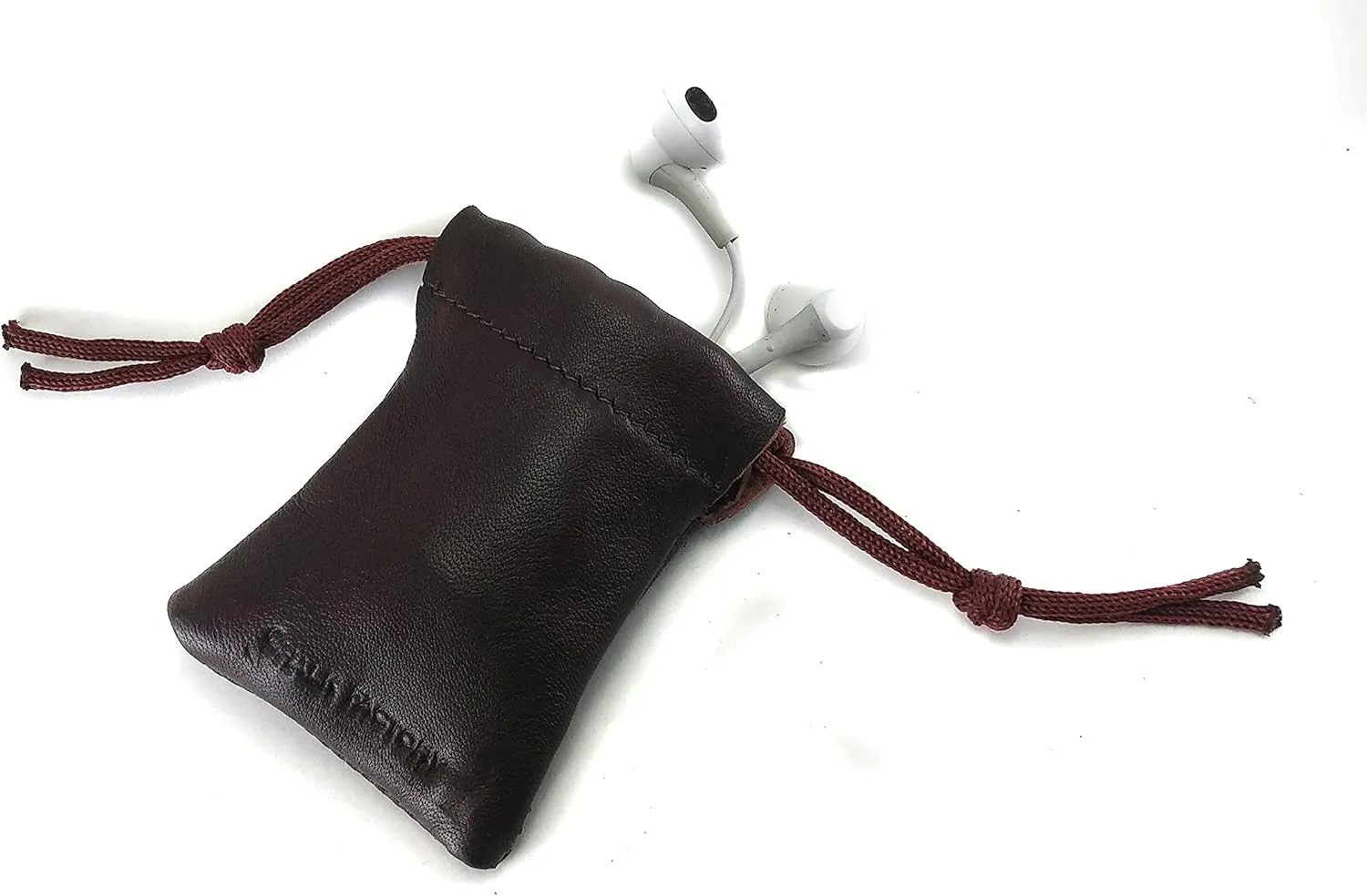 Pack of 6 Chalk Factory Lambskin Leather Drawstrings Pouch: Brown, 7cm X 9cm…