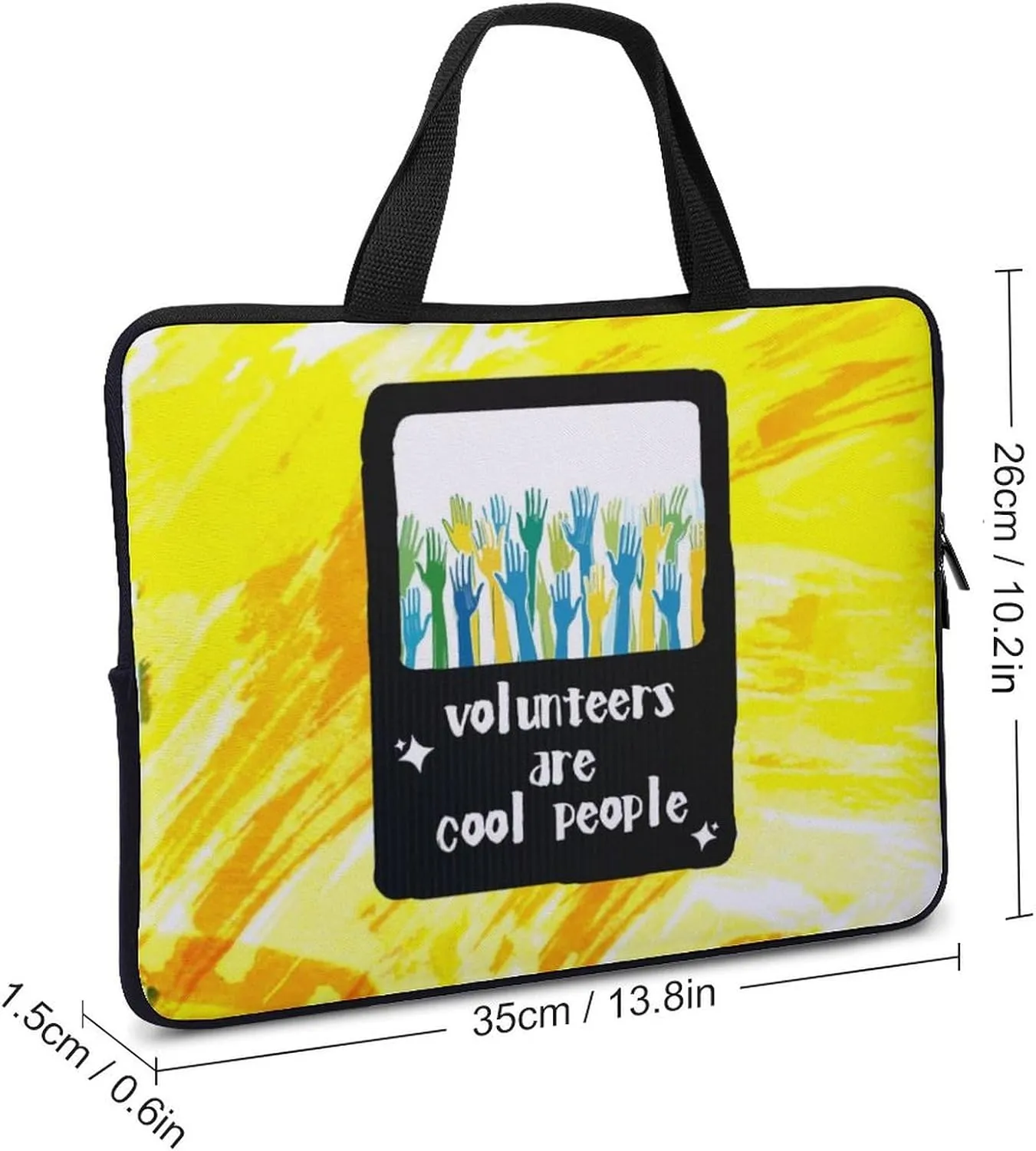 Painted Texture Volunteer Laptop Bag Laptop Case Computer Messenger Bag with Adjustable Shoulder Strap