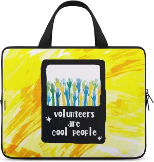 Painted Texture Volunteer Laptop Bag Laptop Case Computer Messenger Bag with Adjustable Shoulder Strap
