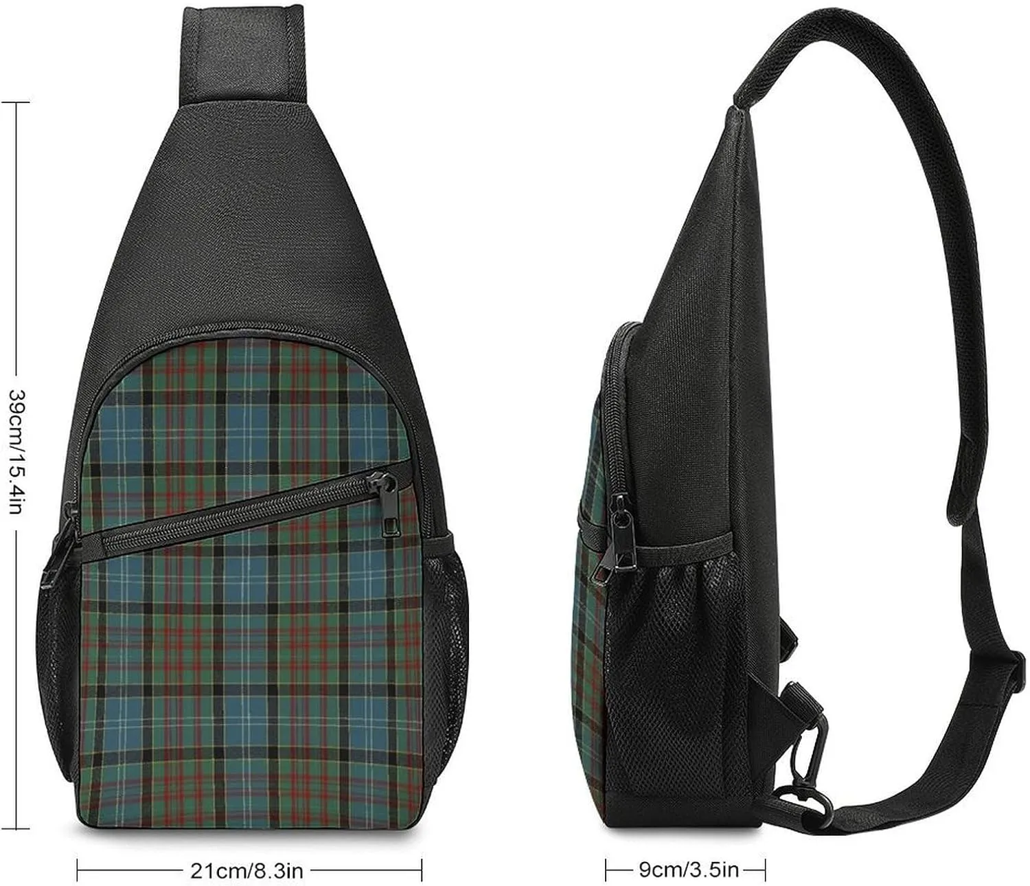 Paisley District Tartan Portable Chest Bag, Large Capacity Single Shoulder Chest Bag