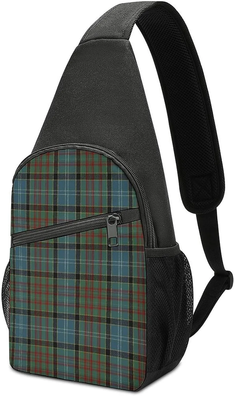 Paisley District Tartan Portable Chest Bag, Large Capacity Single Shoulder Chest Bag