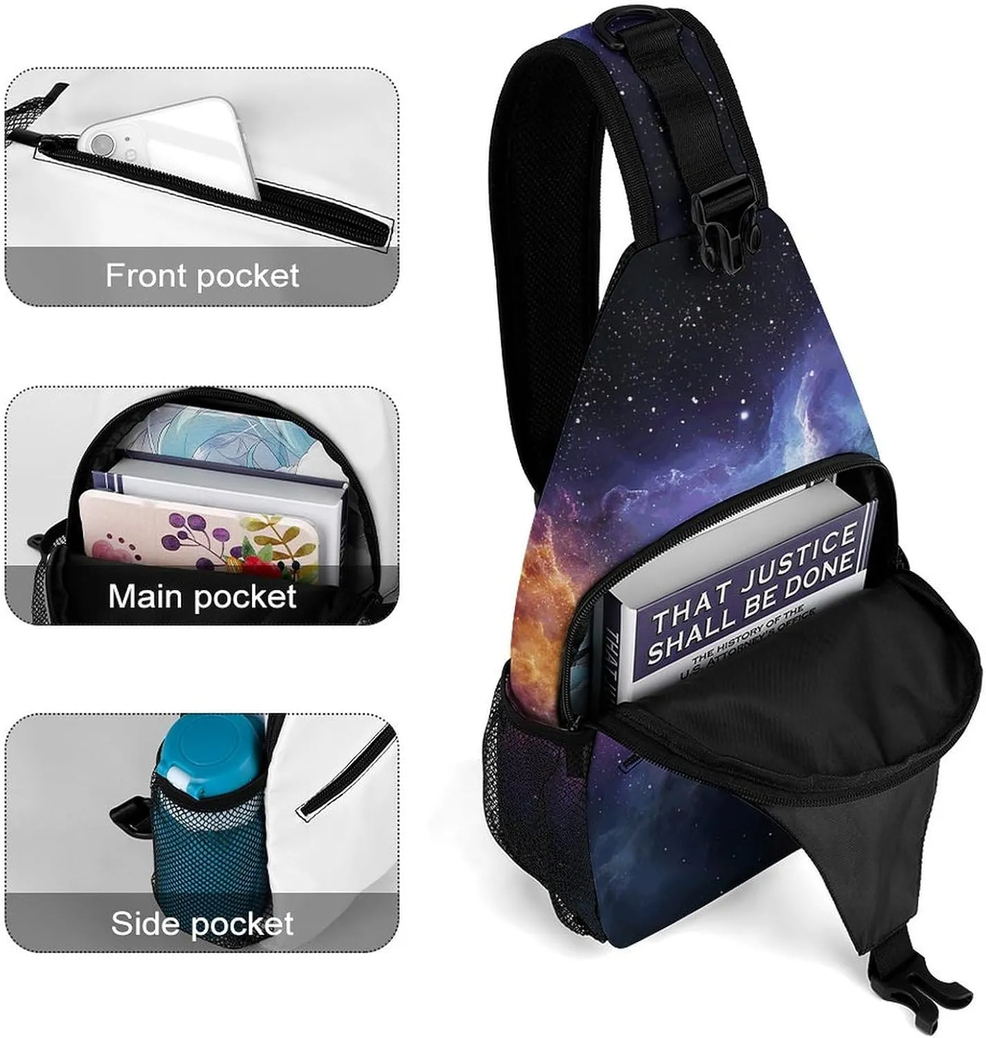 Paris Eiffel Tower Crossbody Bag, Sling Bag, Sling Backpack, Belt Bags for Travel Outdoors Hiking