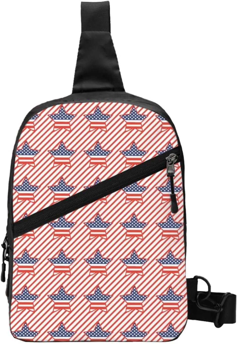 Patriotic American Flag Crossbody Bag Casual Daypack for Hiking, Traveling Outdoors