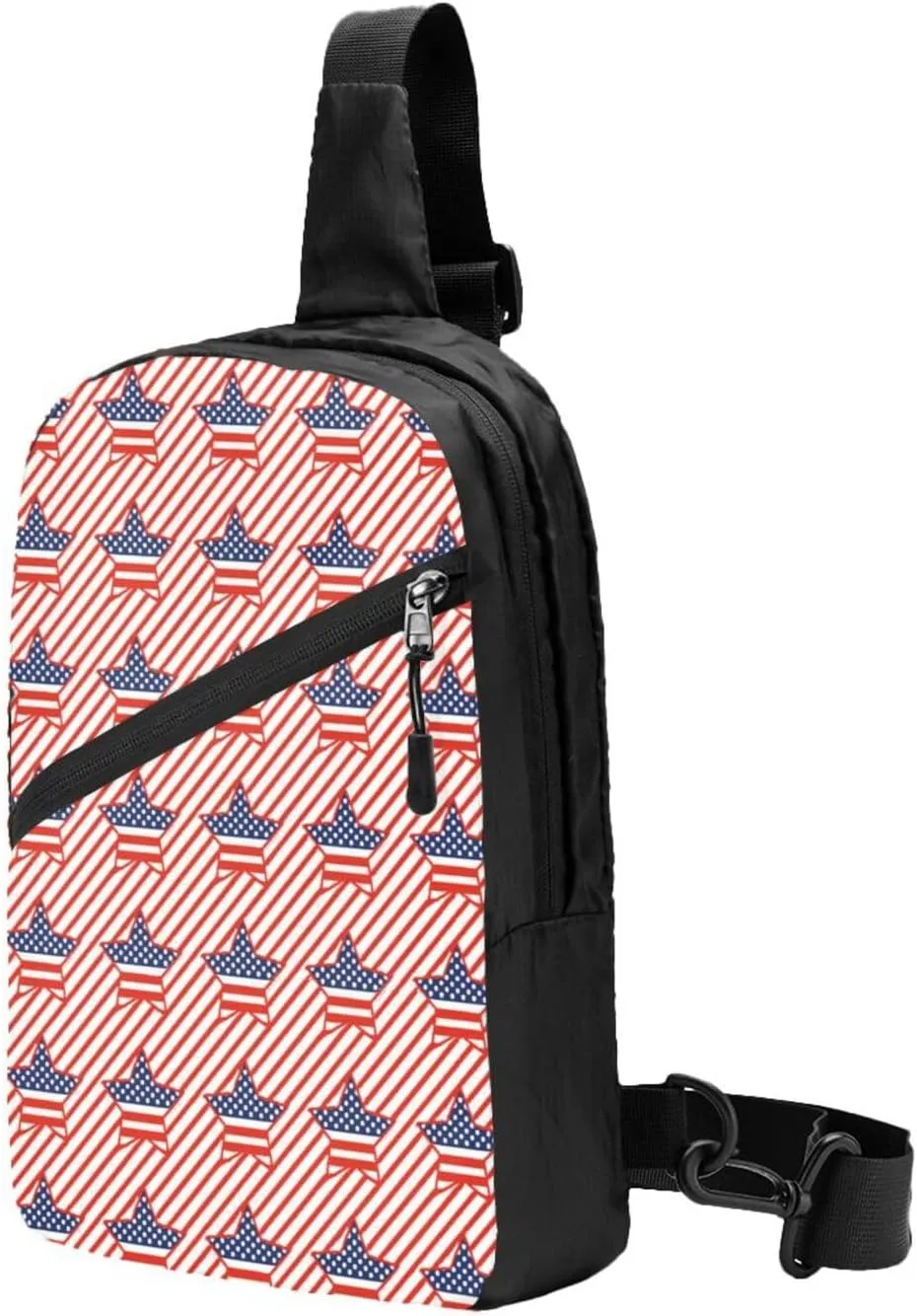 Patriotic American Flag Crossbody Bag Casual Daypack for Hiking, Traveling Outdoors