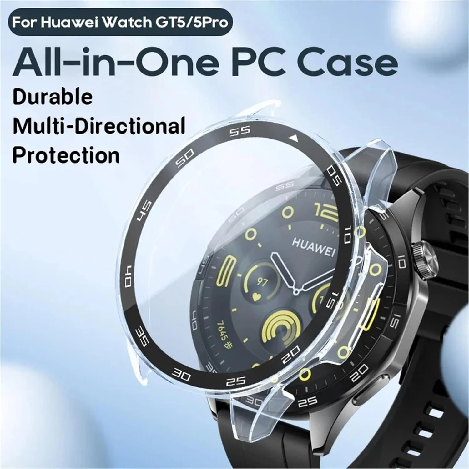 PC Case For HUAWEI Watch GT4 5 Full Coverage 46MM Cover Bumper Shell Screen Protector For Huawei Watch GT5 Pro Watch Cases