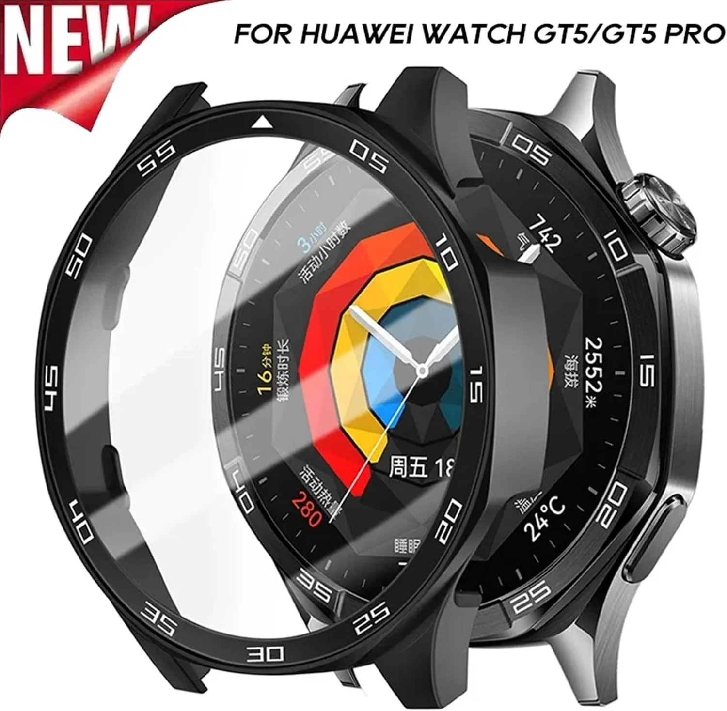 PC Case For HUAWEI Watch GT4 5 Full Coverage 46MM Cover Bumper Shell Screen Protector For Huawei Watch GT5 Pro Watch Cases