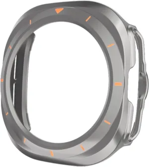 PC Protective Cover for Samsung Galaxy Watch 7 Ultra 47mm Protect Shell for Galaxy Watch 7 Ultra 47mm SmartWatch Protector Case(Titanium Orange)