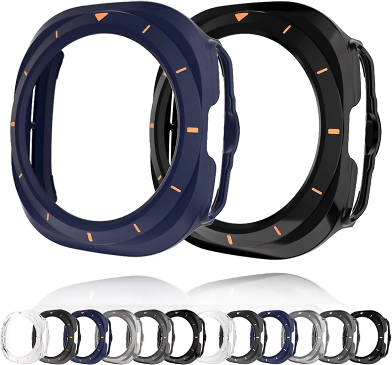 PC Protective Cover for Samsung Galaxy Watch 7 Ultra 47mm Protect Shell for Galaxy Watch 7 Ultra 47mm SmartWatch Protector Case(Titanium Orange)