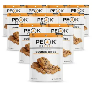 Peak Refuel Cookie Dessert Bites | Peanut Butter Chocolate Chip Cookies | Freeze Dried Backpacking and Camping Food | Tasty Trail Treat | High Protein Snack Packs (Cookie 10-Pack)