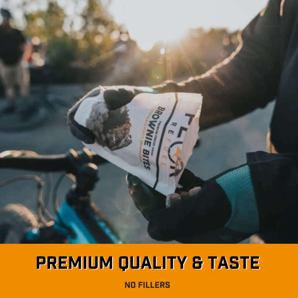 Peak Refuel Fudge Brownie Dessert Bites | Freeze Dried Backpacking and Camping Food | Tasty Trail Treat | High Protein Snack Packs (Brownie 10-Pack)