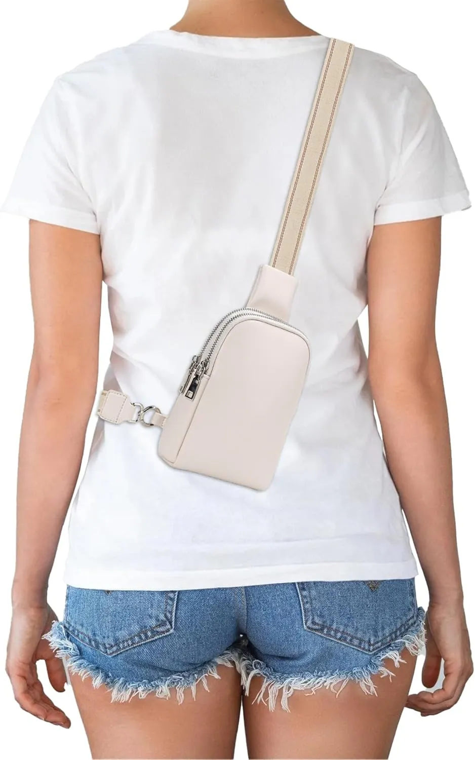 Peicees Mini Leather Crossbody Bags for Women Fanny Packs Travel Sling Bag Cross Body Bag Womens Shoulder Phone Purse