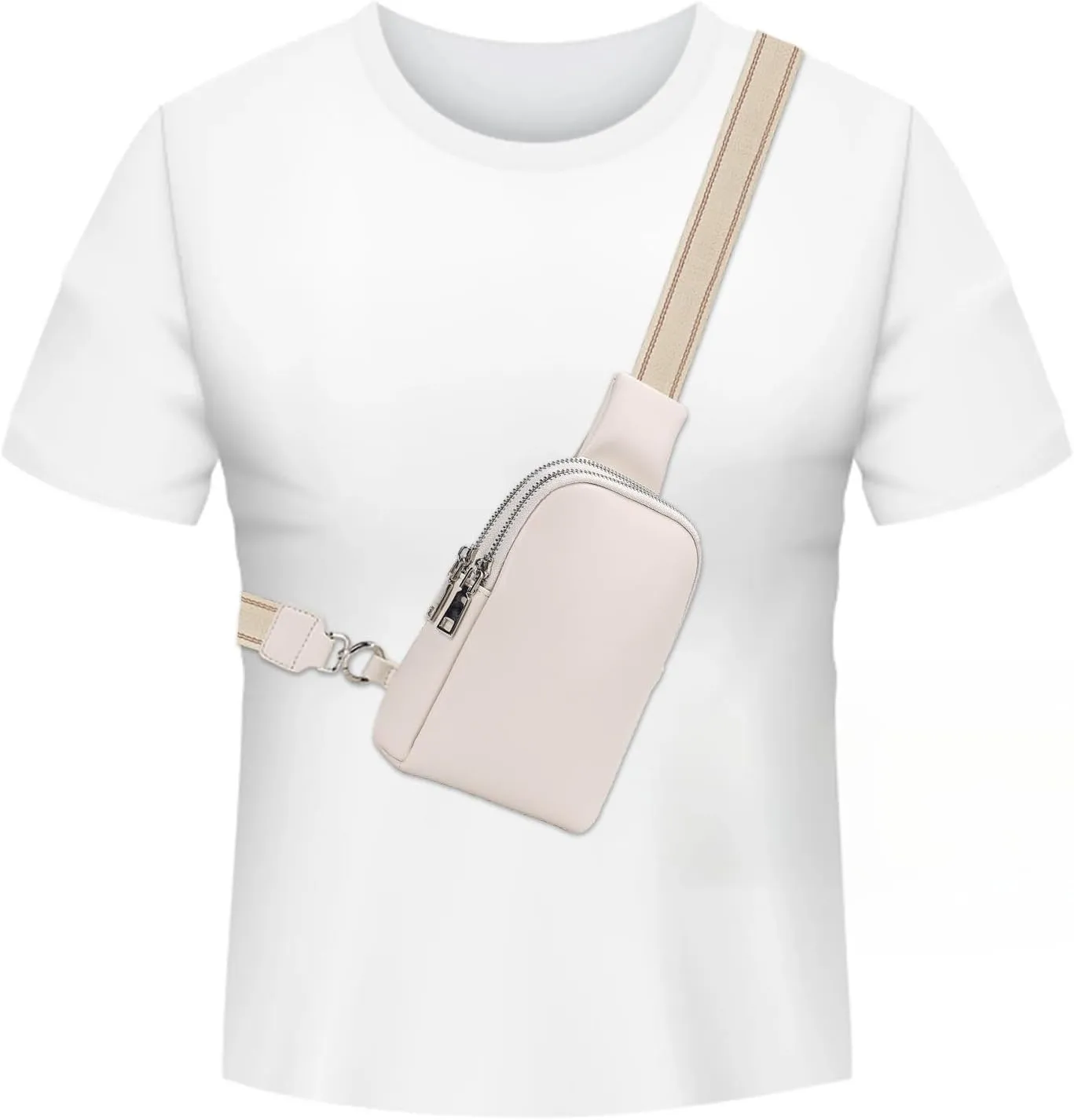Peicees Mini Leather Crossbody Bags for Women Fanny Packs Travel Sling Bag Cross Body Bag Womens Shoulder Phone Purse