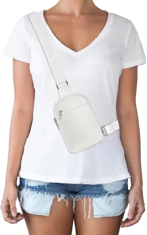 Peicees Travel Small Sling Bag Leather Crossbody Bags for Women Fanny Packs Cross Body Bag for Woman Cross Body Purses