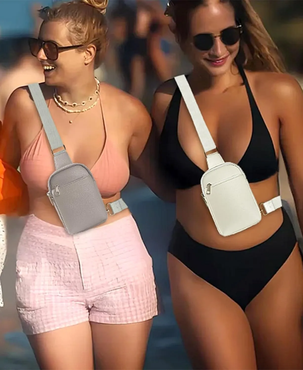 Peicees Travel Small Sling Bag Leather Crossbody Bags for Women Fanny Packs Cross Body Bag for Woman Cross Body Purses