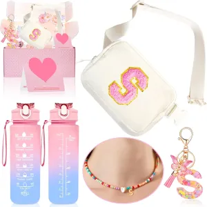 Personalized Fanny Pack for Girls, Gift Sets for Teen Girls, Birthday Gifts for 4 5 6 7 8 9 10 11 12 13 Year Old Girl, Initial Crossbody Bag Belt Bag for Girl Kids (S)