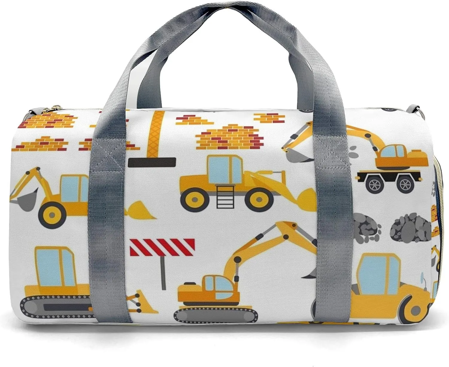 Personalized Gym Bag,Custom Name Stop Build Truck Beep Sport Duffel Bag Weekender Carry On Travel Duffel Bag