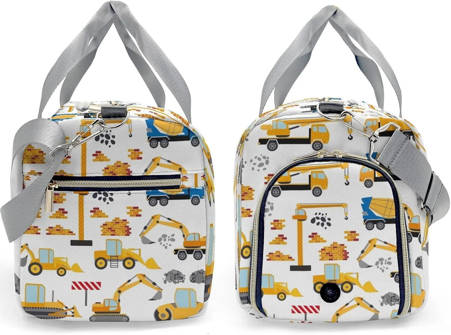 Personalized Gym Bag,Custom Name Stop Build Truck Beep Sport Duffel Bag Weekender Carry On Travel Duffel Bag