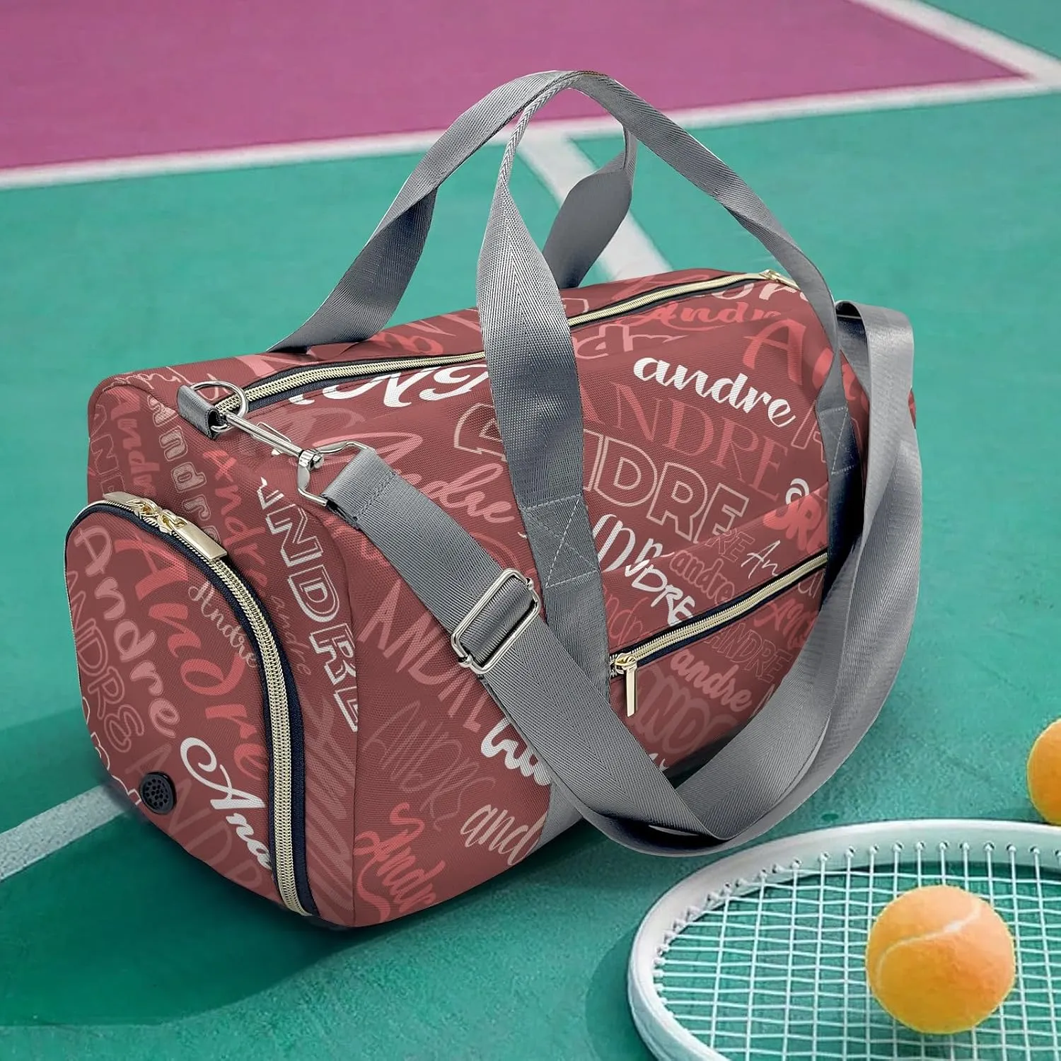 Personalized Luggage Bag Red Customized Travel Bag with Name Sports Bag Dance Bag Weekend Vacation Gym Bag