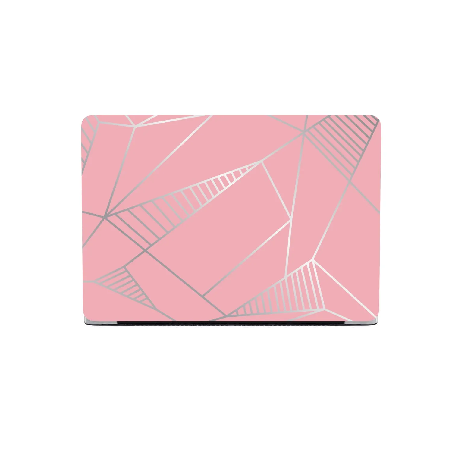 Personalized Macbook Hard Shell Case - Pink & Silver Geometric