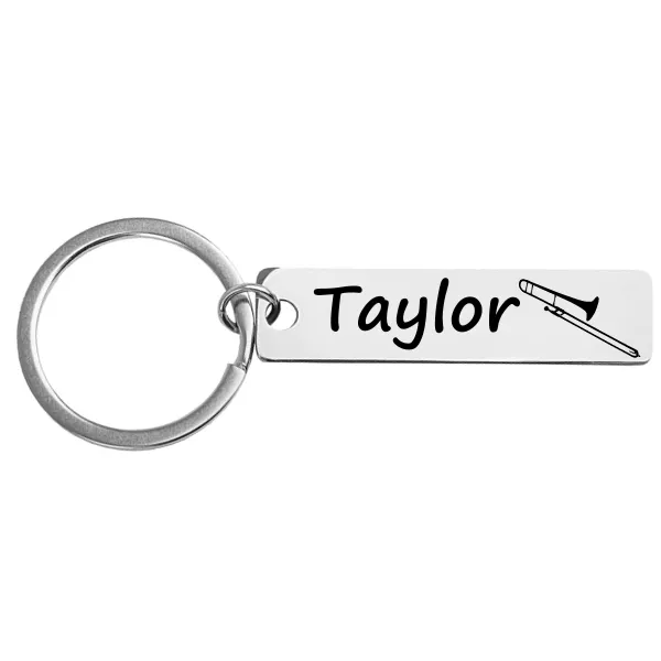 Personalized Trombone Keychain