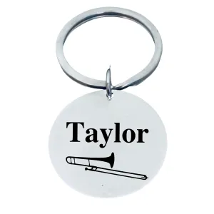 Personalized Trombone Keychain