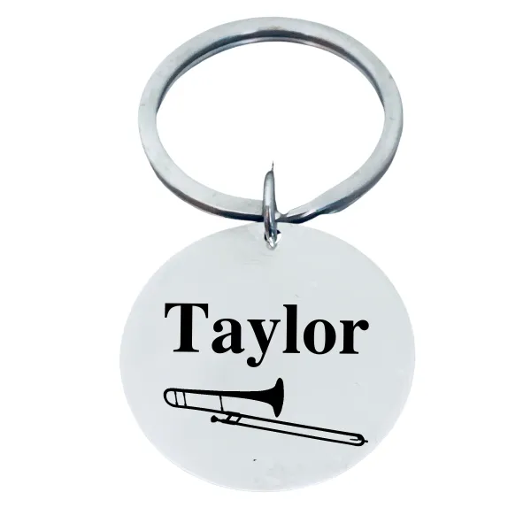 Personalized Trombone Keychain
