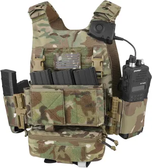 PETAC GEAR Low Profile MOLLE Vest Set for Men -Quick Release Tactical Elastic Cummerbund
