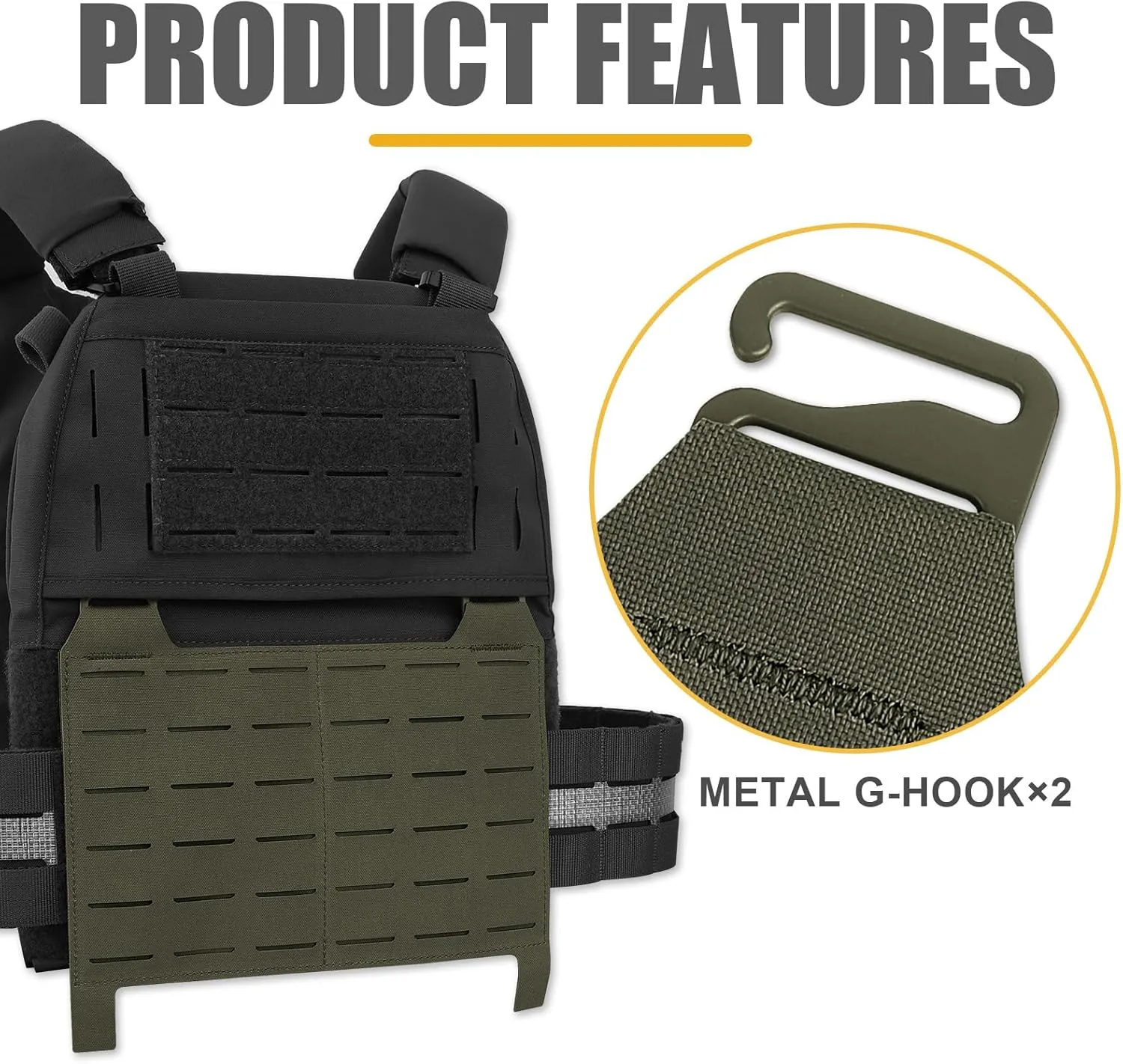 PETAC GEAR Tactical MOLLE Placard,The Slicksters Adapt MOLLE Front Flap Hanging Panel Laser Replacement Component