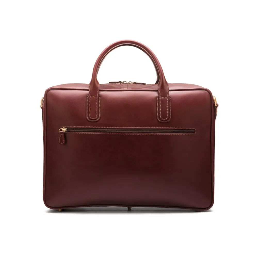 Piccadilly Leather 17" Laptop Bag - Dark Tan