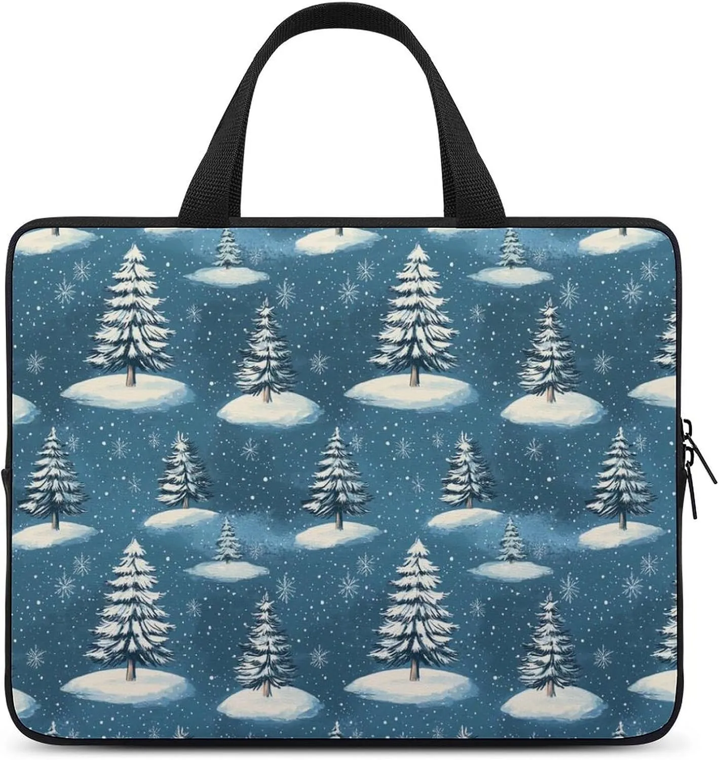Pine Tree Snow Laptop Bag Laptop Case Computer Messenger Bag with Adjustable Shoulder Strap