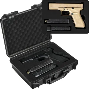 Pistol Gun Case for Glock Handgun – TSA Approved Hard Shell Handgun Case with Pre-Cut Foam, Waterproof Storage Box for G17/G19/G20/G21/G22/G23/G31/G32/G37/G38/G43/G45, Gun Case for Transport & Storage