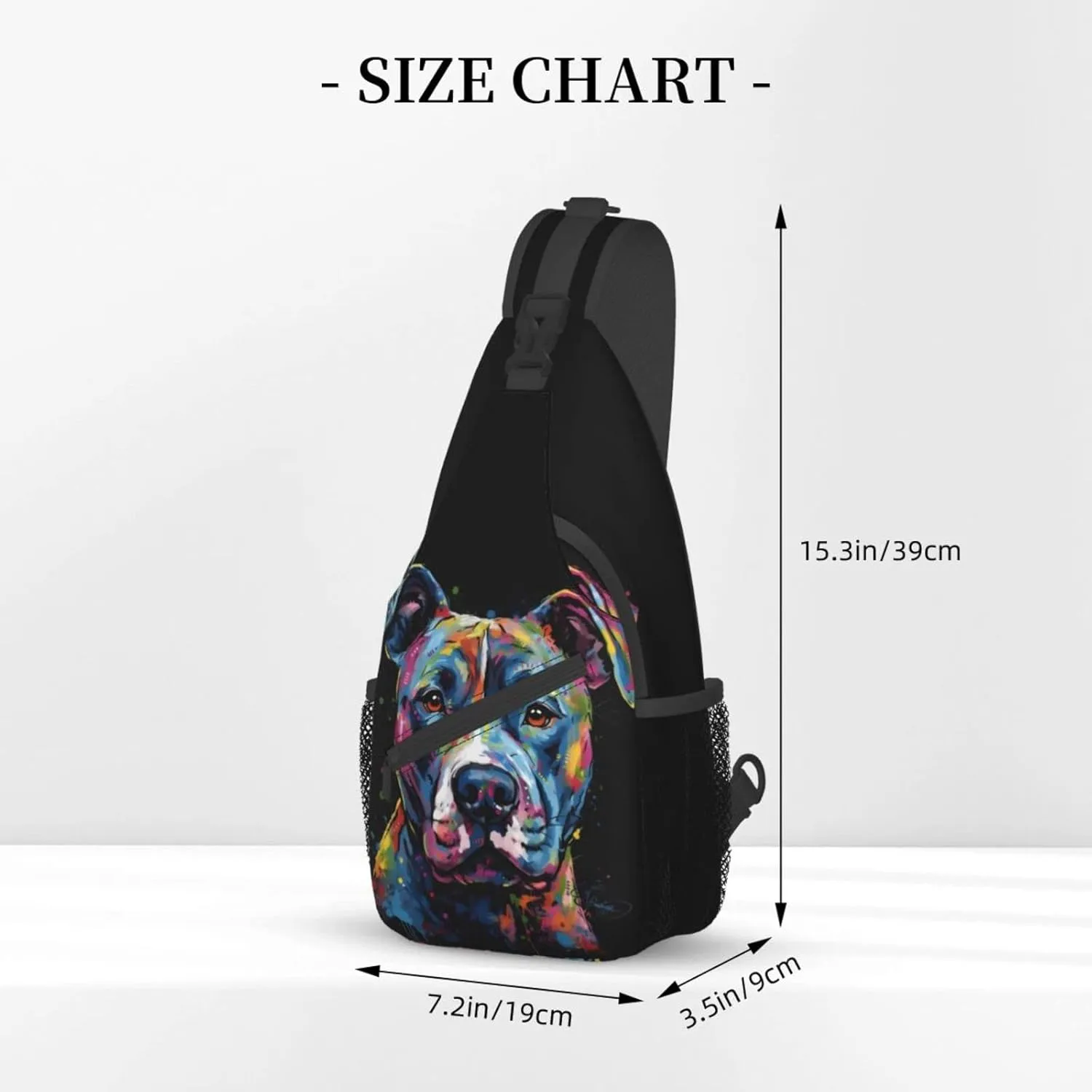 Pitbull Florescent Dog Outdoor Cross-body Shoulder Bag, Unisex Backpack For Women Men Young Hiking Travel
