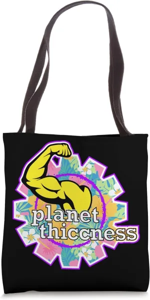 Planet Thiccness Gym Thickness Tropical Hawaiian Flower Tote Bag
