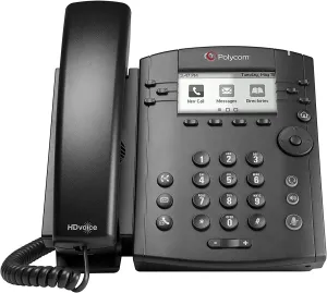 Polycom VVX300 Series Business Media Desktop Phone, PoE (2200-46135-025) Power Supply Not Included