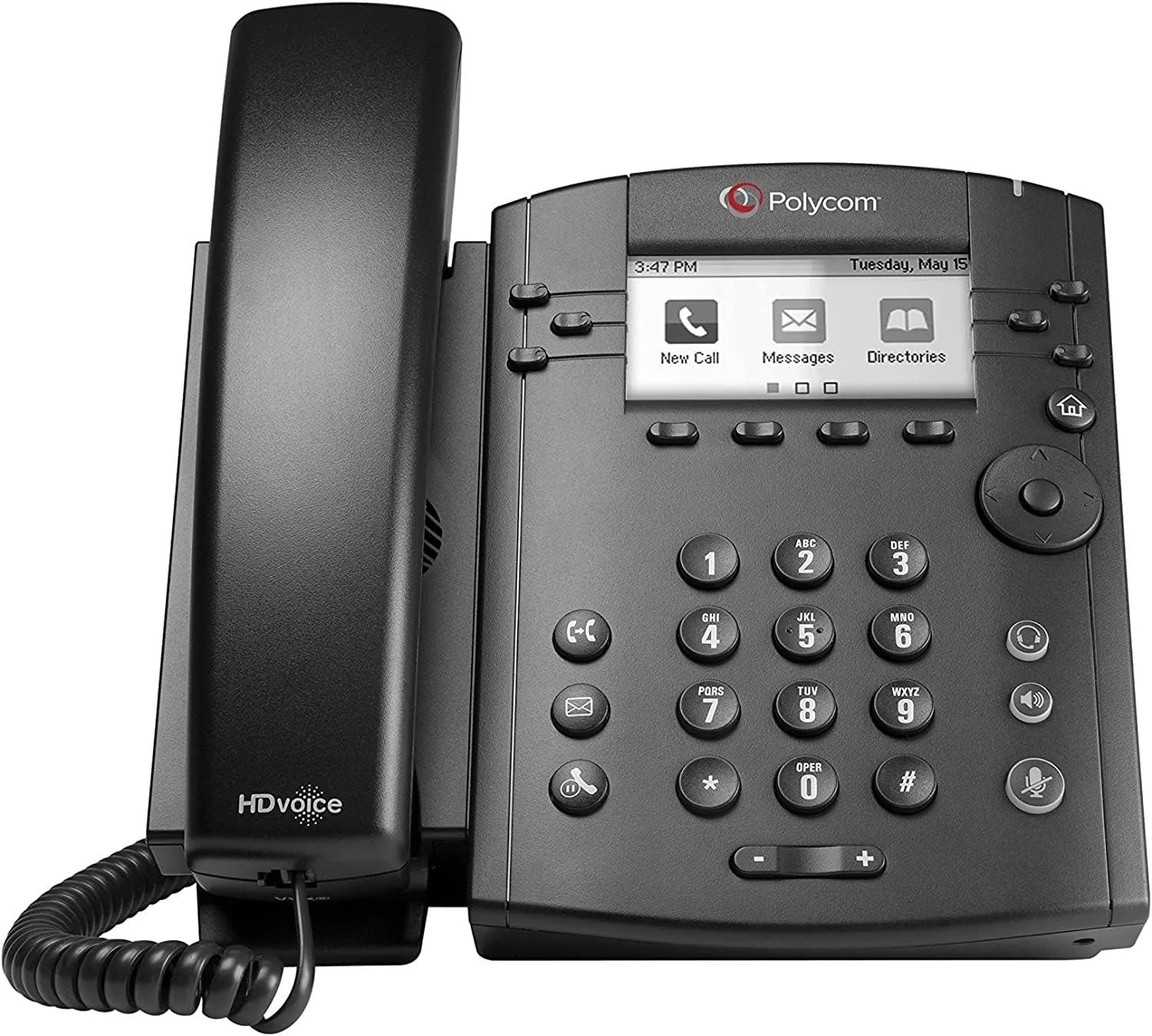 Polycom VVX300 Series Business Media Desktop Phone, PoE (2200-46135-025) Power Supply Not Included