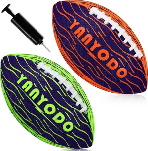 Pool Beach Water Football - 2 Pack Waterproof Football Great Grip for Swimming Pool Beach Lake Park Backyard Outdoor Play(Size3,Orange&Green)