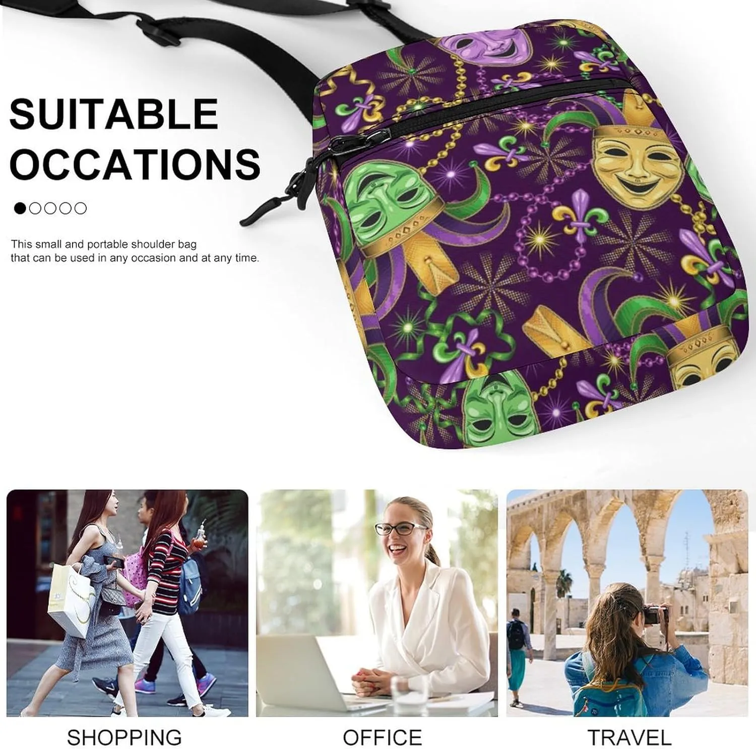 Portable Small Crossbody Bag for Women Men, Casual Mini Cell-phone Pouch Travel Shoulder Bag