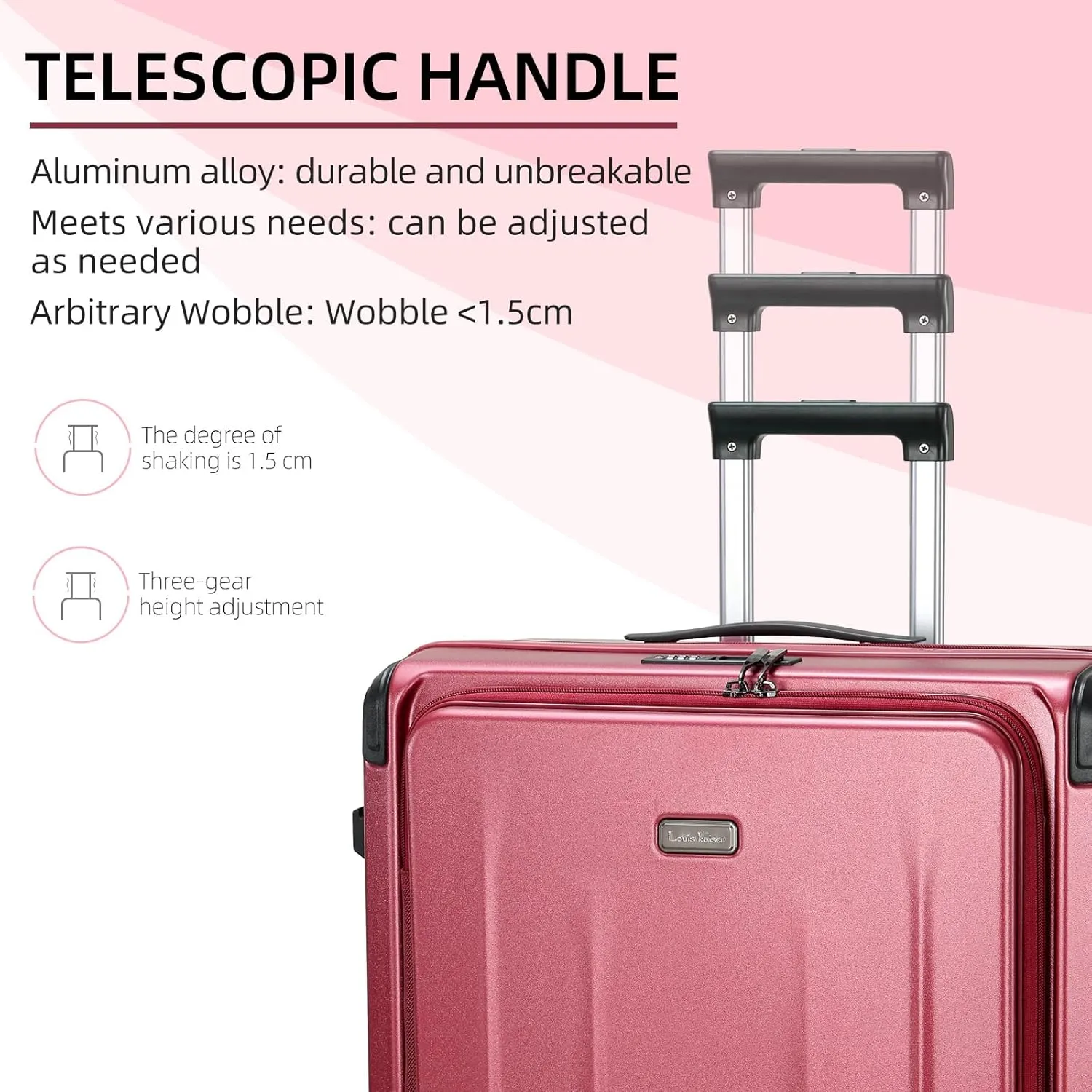 Premium Carry On Luggage, 20 Inch Top Opening Aluminum Frame Lightweight Airline Approved ABS PC Hard Shell Suitcases with Silent Wheels, TSA Lock, Front Pocket and Wet-dry Separated Six-piece Set