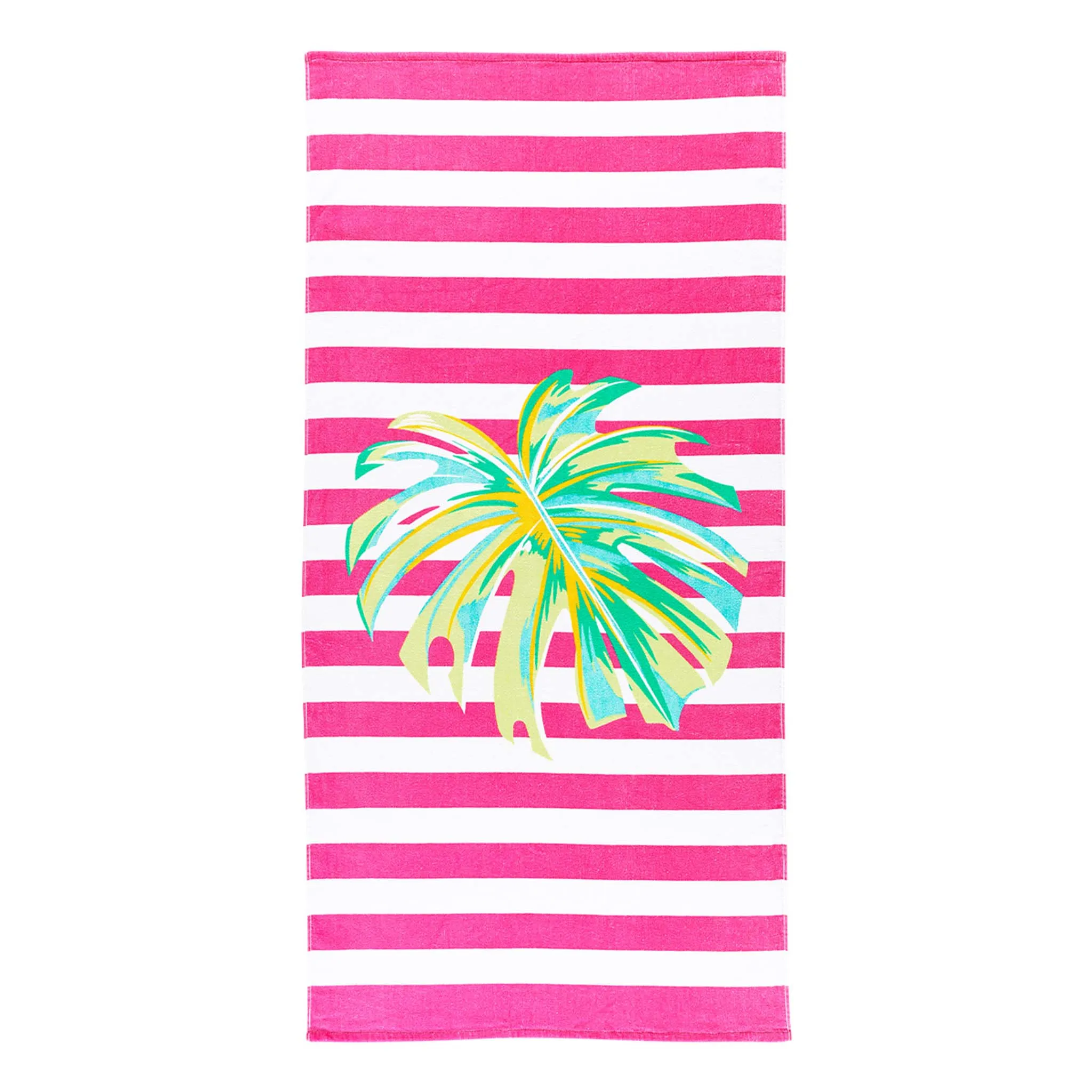 Printed Beach Towel in Palm Stripe