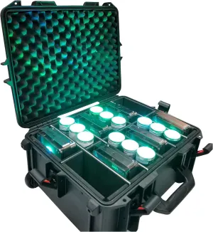 ProX Live Performance Gear VaultX Watertight Case for 12 ApeLabs MAXI Lights W-Extendable Handle and Wheels