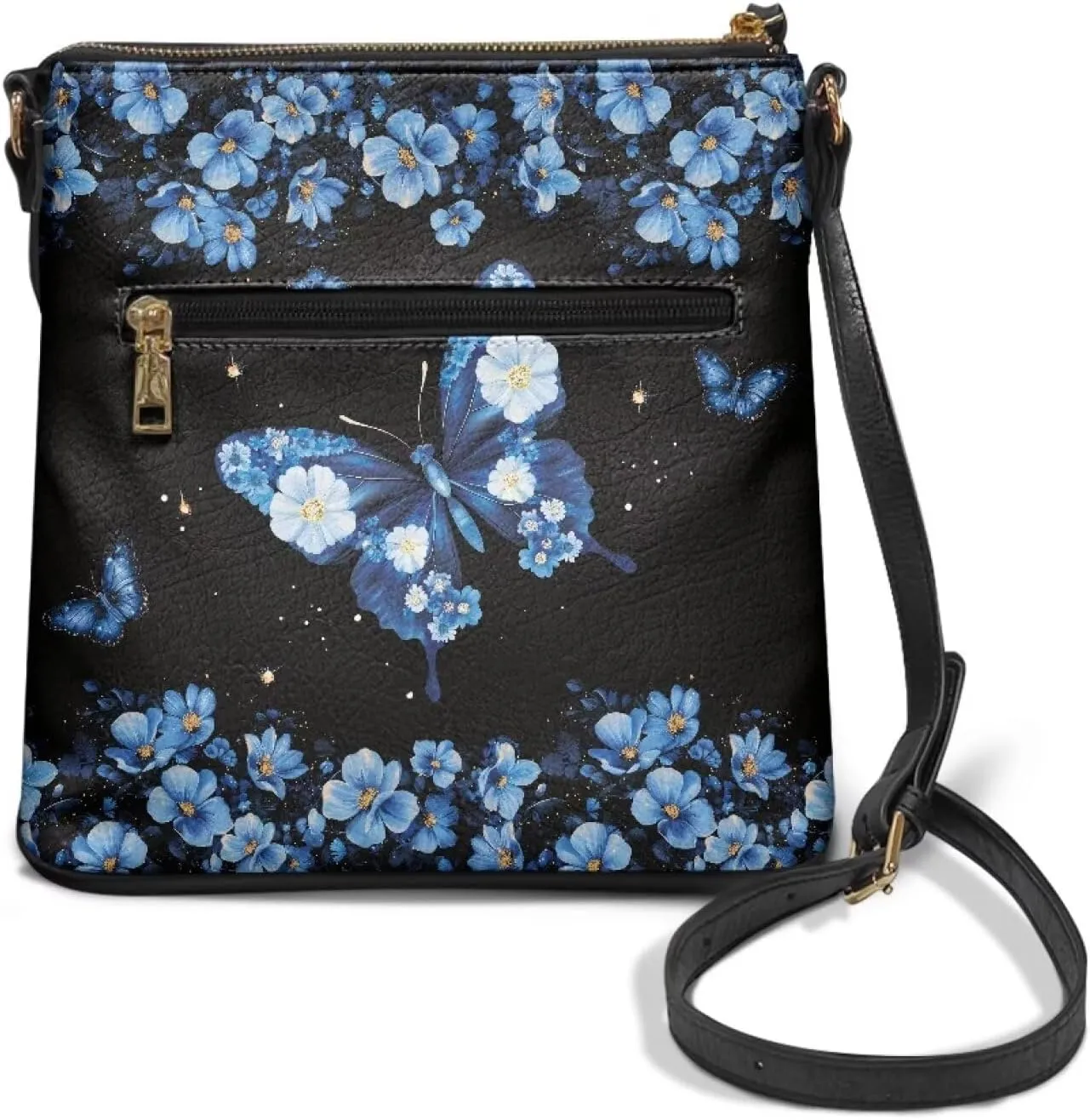 PU Crossbody Bags for Women Large Multiple Pockets Bag Fashion Sling Hobo Bag with Zipper for Working Shopping