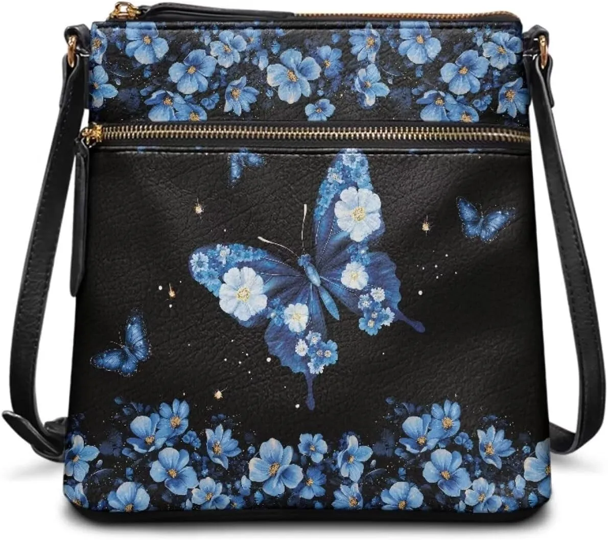 PU Crossbody Bags for Women Large Multiple Pockets Bag Fashion Sling Hobo Bag with Zipper for Working Shopping