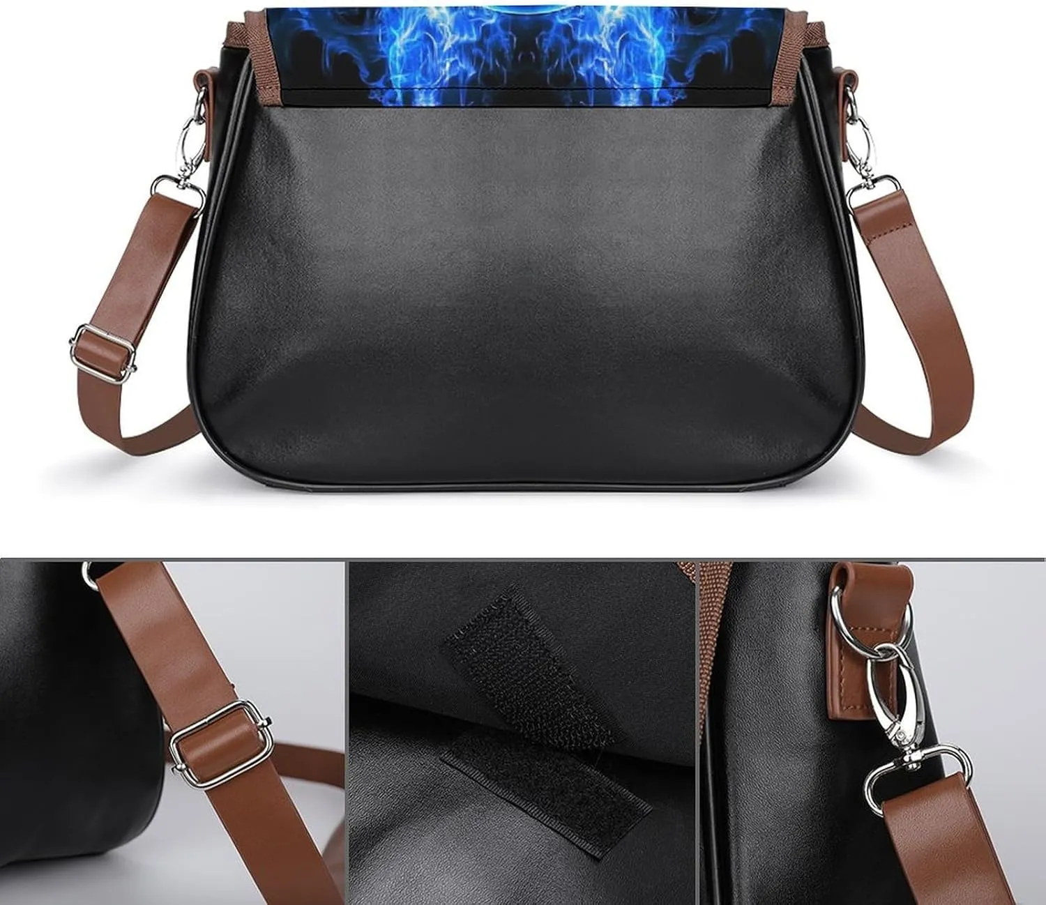 PU Leather Small Crossbody Bag, Waterproof Shoulder Bag Travel Cellphone Purse Handbag
