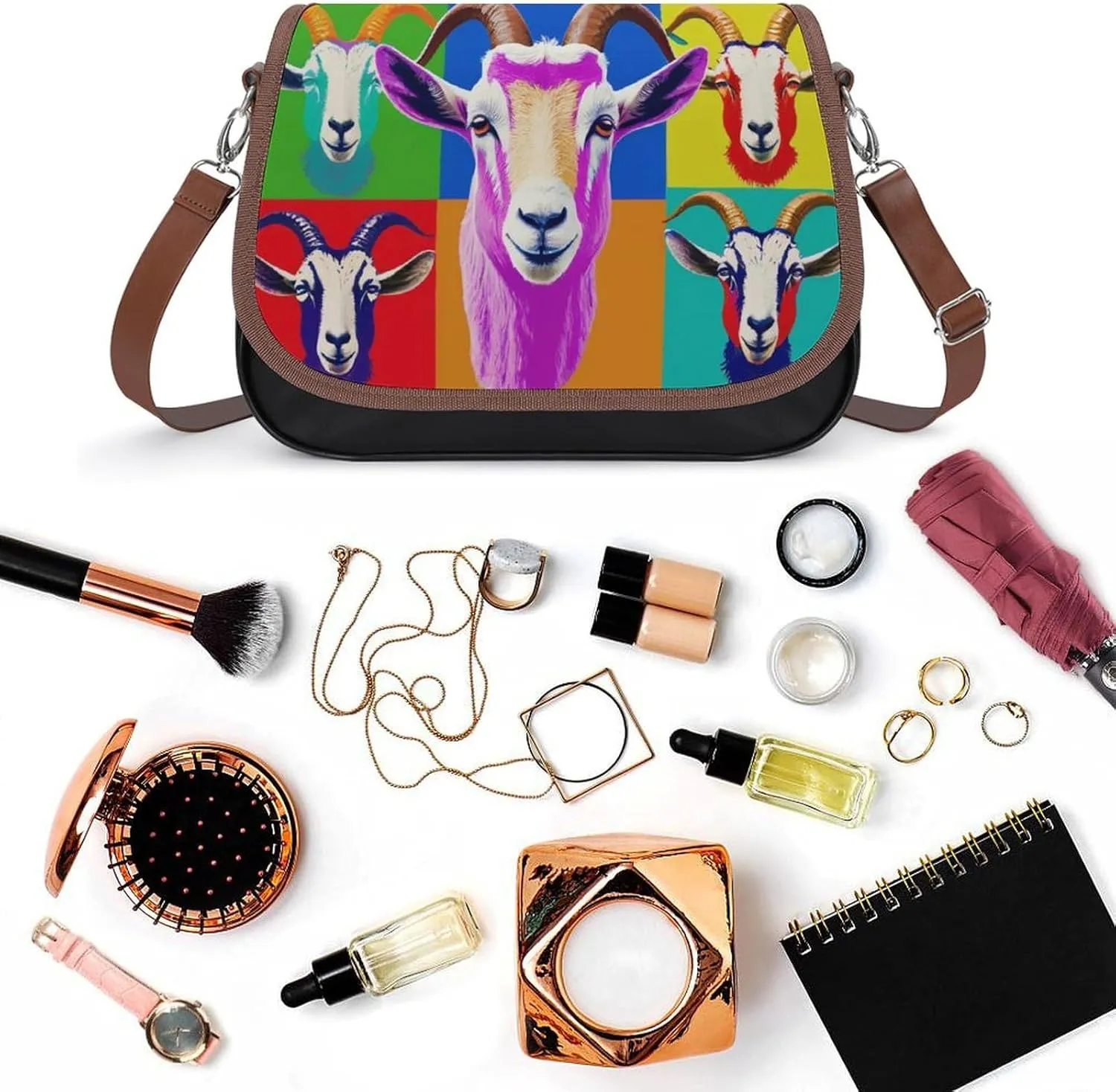 PU Leather Small Crossbody Bag, Waterproof Shoulder Bag Travel Cellphone Purse Handbag